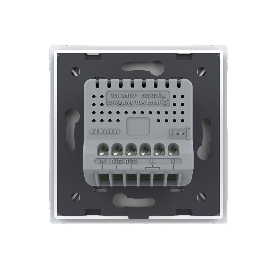 Intrerupator Dublu cu Revenire, Contact Uscat cu Touch LIVOLO - Serie Noua, alb