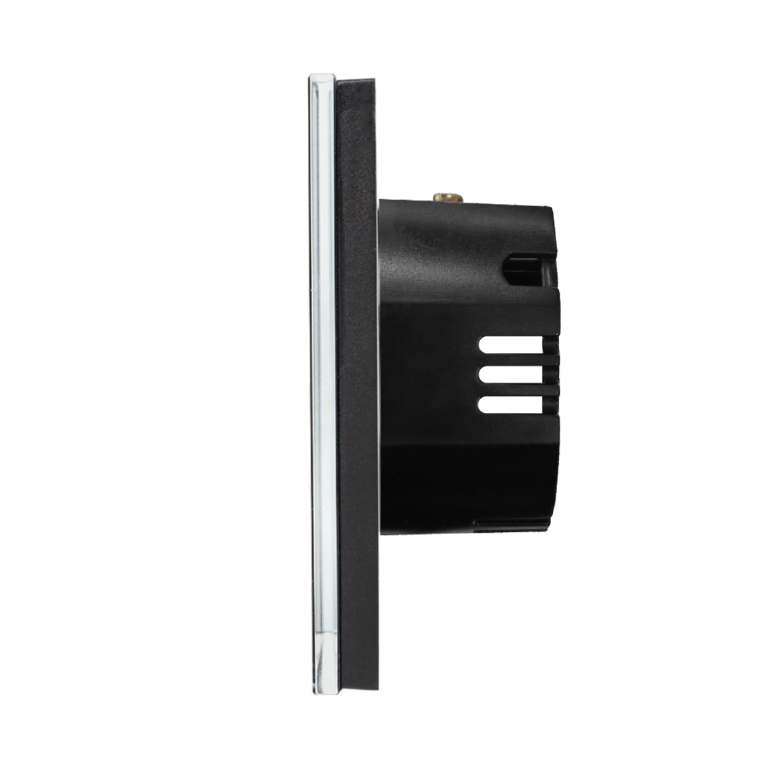 Intrerupator Dublu cu Touch din Sticla LUXION, negru