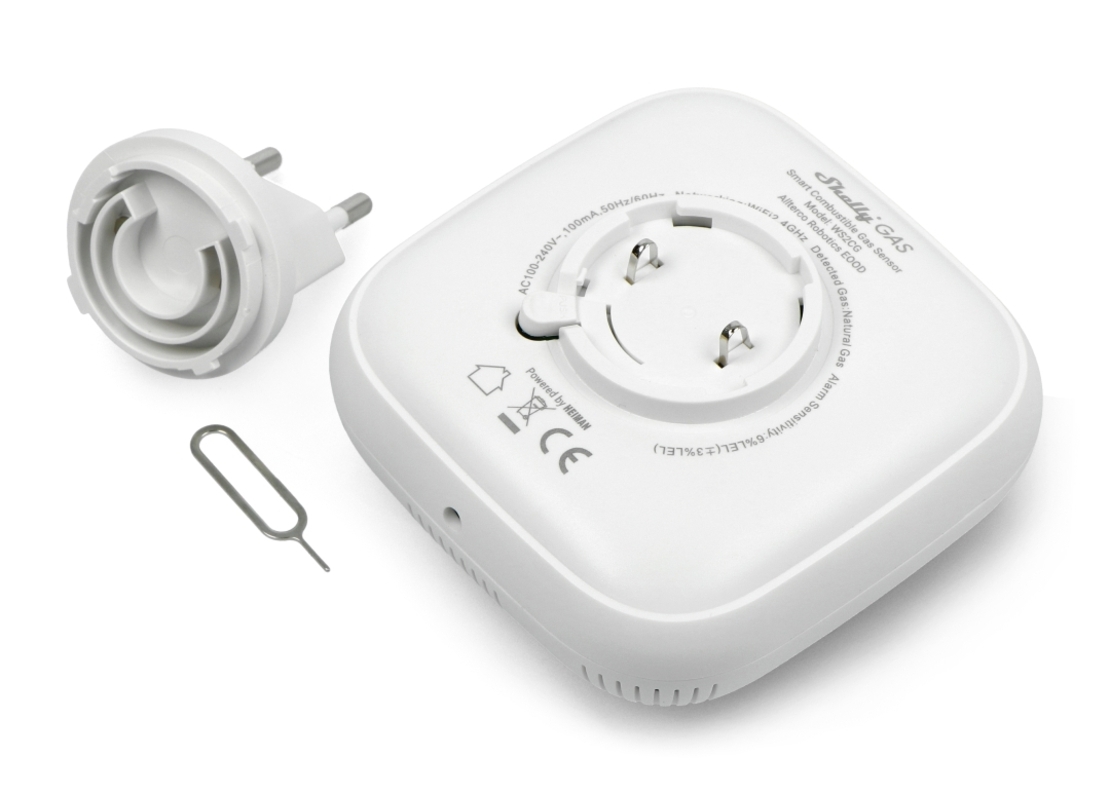 Senzor detector de gaz natural comprimat Shelly Gas CNG, Wireless, Alarma 70 dB, Notificari aplicatie