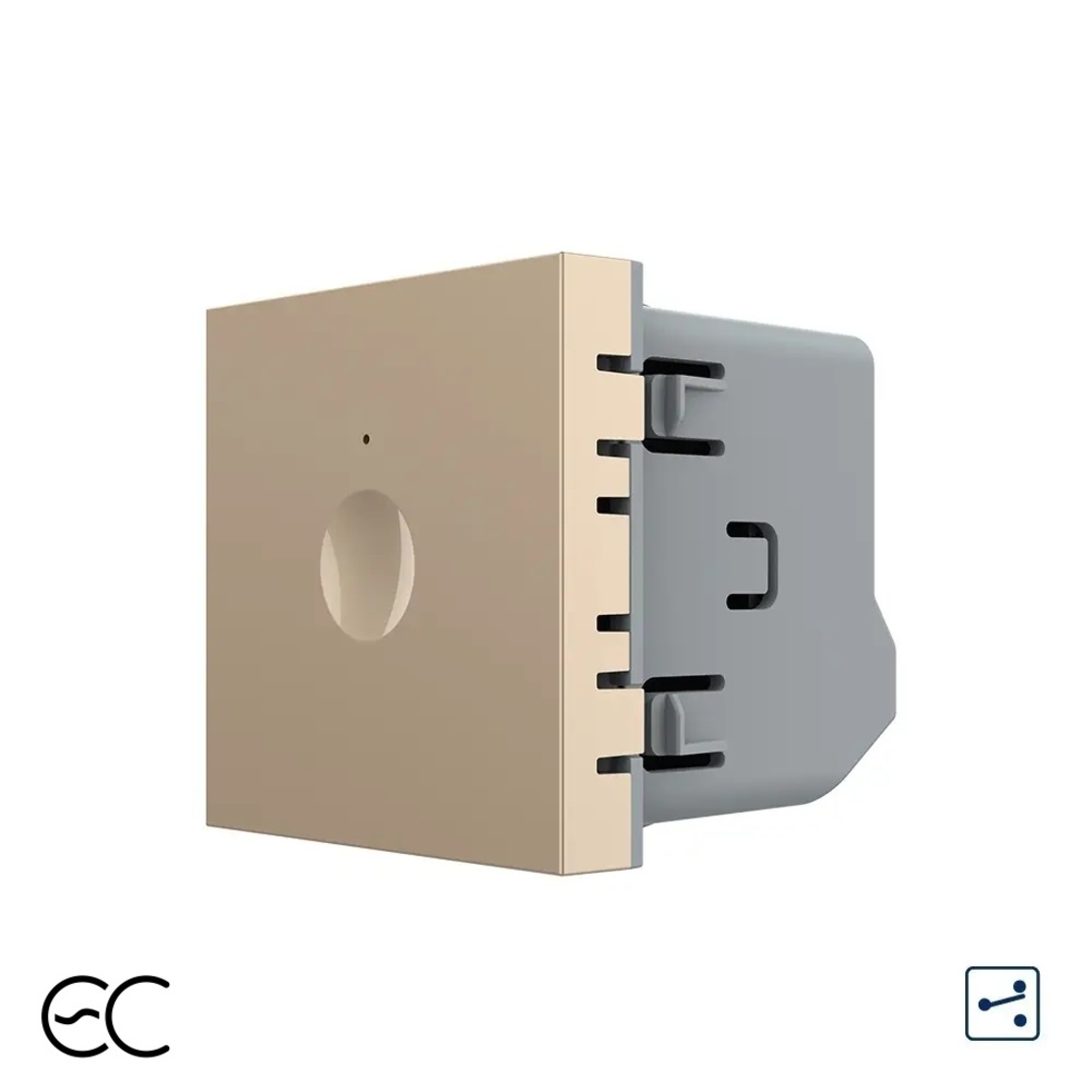 Modul Intrerupator Simplu Cap Scara / Cruce, ZigBee EC cu Touch LIVOLO - Serie Noua, auriu