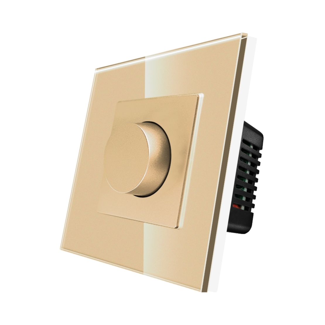 Intrerupator cu Variator Mecanic LUXION cu Rama din Sticla, auriu