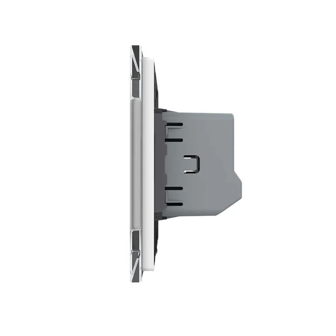 Intrerupatorul Dublu cu Touch LIVOLO cu Rama Din Sticla - Protocol Zigbee EC, alb