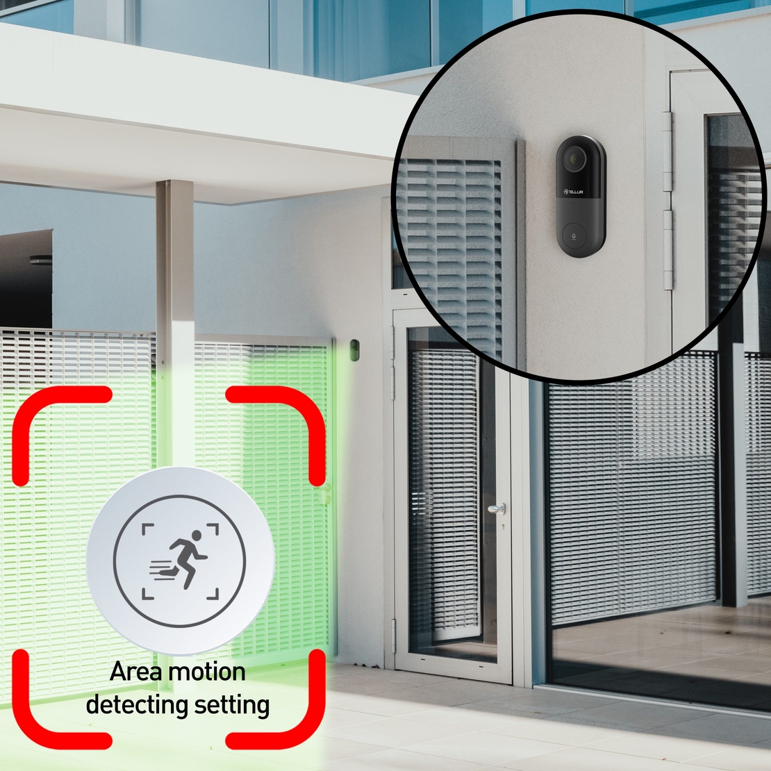 Videointerfon Tellur, Rezolutie 1080P, Infrarosu 130°, Wi-Fi, Slot microSD