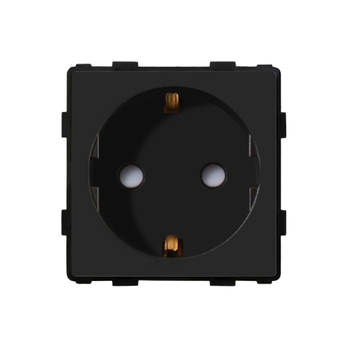 Modul Priza Simpla Fara Rama Din Sticla LUXION, negru