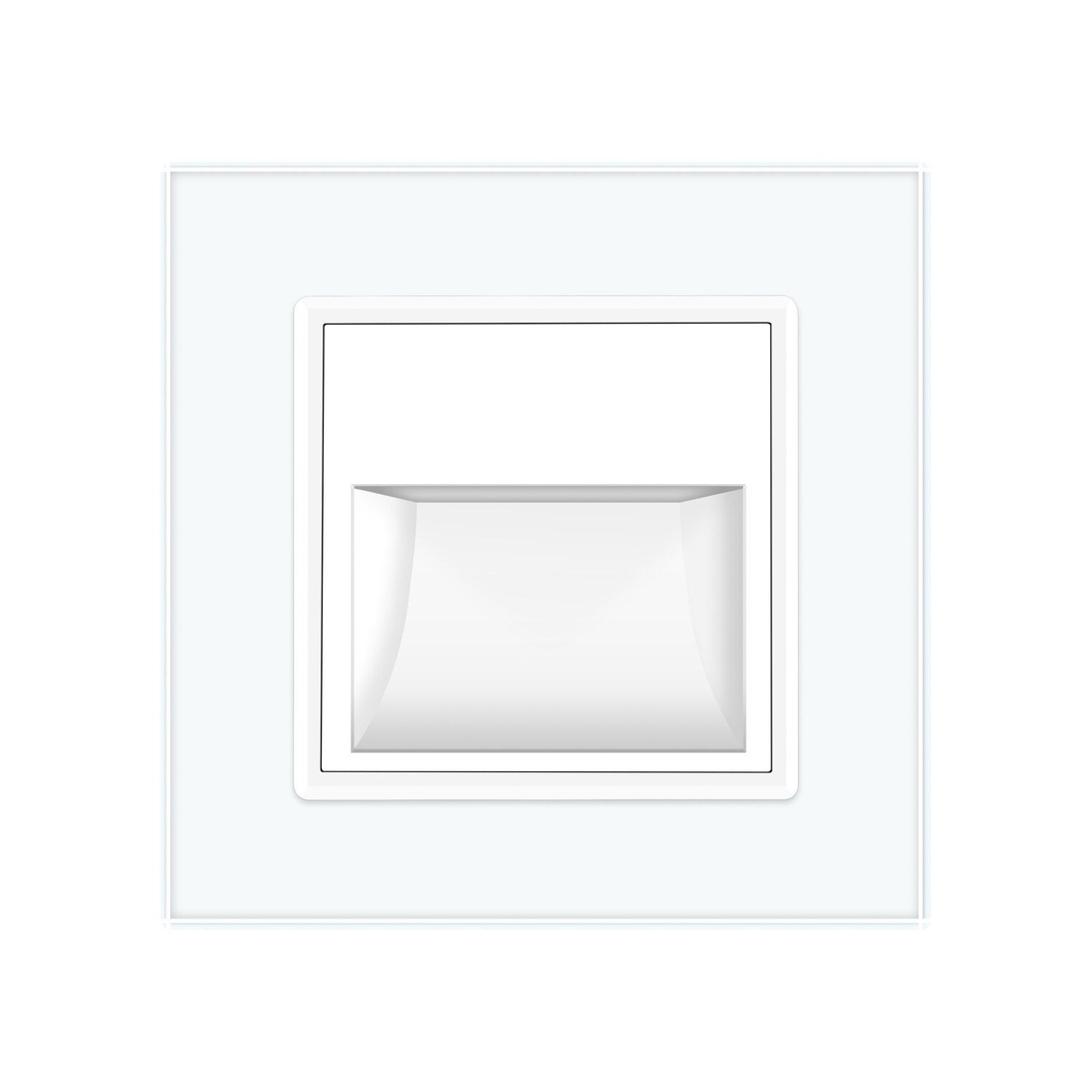 Lampa de veghe LED Livolo cu rama din sticla, alb