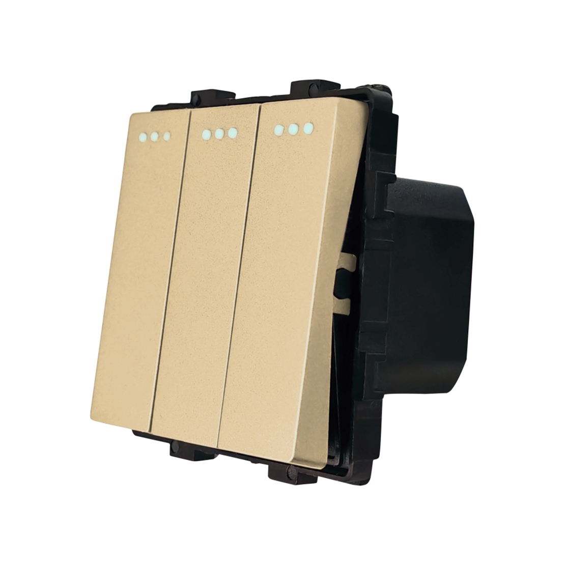 Modul Intrerupator Triplu Mecanic LUXION, auriu