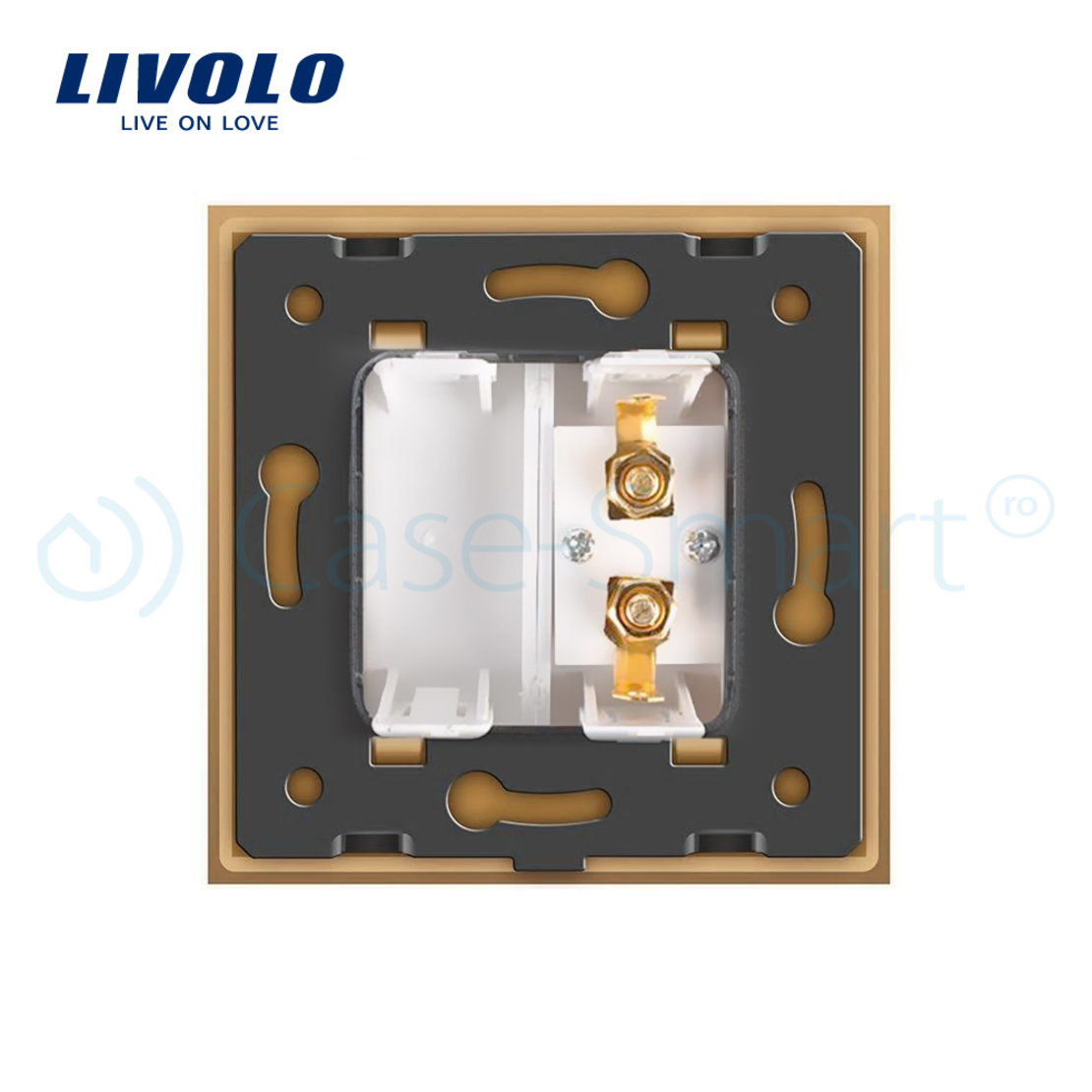 Priza redare sunet LIVOLO cu rama din sticla, auriu