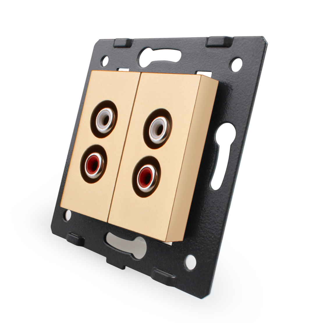 Priza dubla audio Livolo, auriu