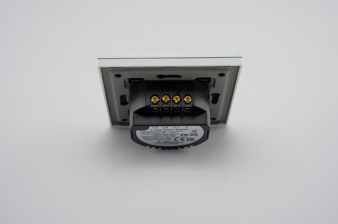 Intrerupator Triplu cu Touch din Sticla LUXION, 500W, alb