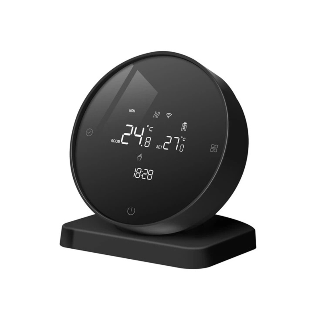 Termostat pentru centrala pe gaz BeOk BOT-R7-X-WIFI, Aplicatie, Programare, Incarcare USB, Baterii, negru
