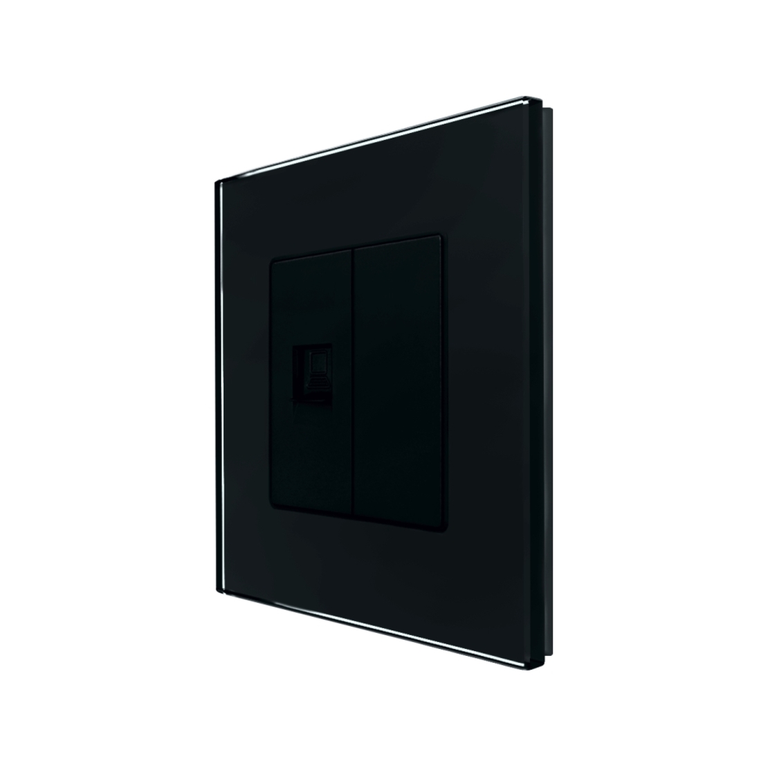 Priza Internet cu Rama din Sticla LUXION, negru