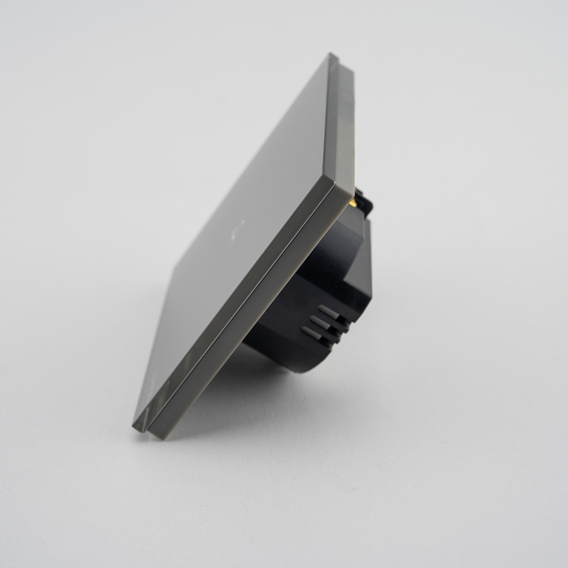 Buton Sonerie cu Touch, cu Revenire, din Sticla LUXION, gri