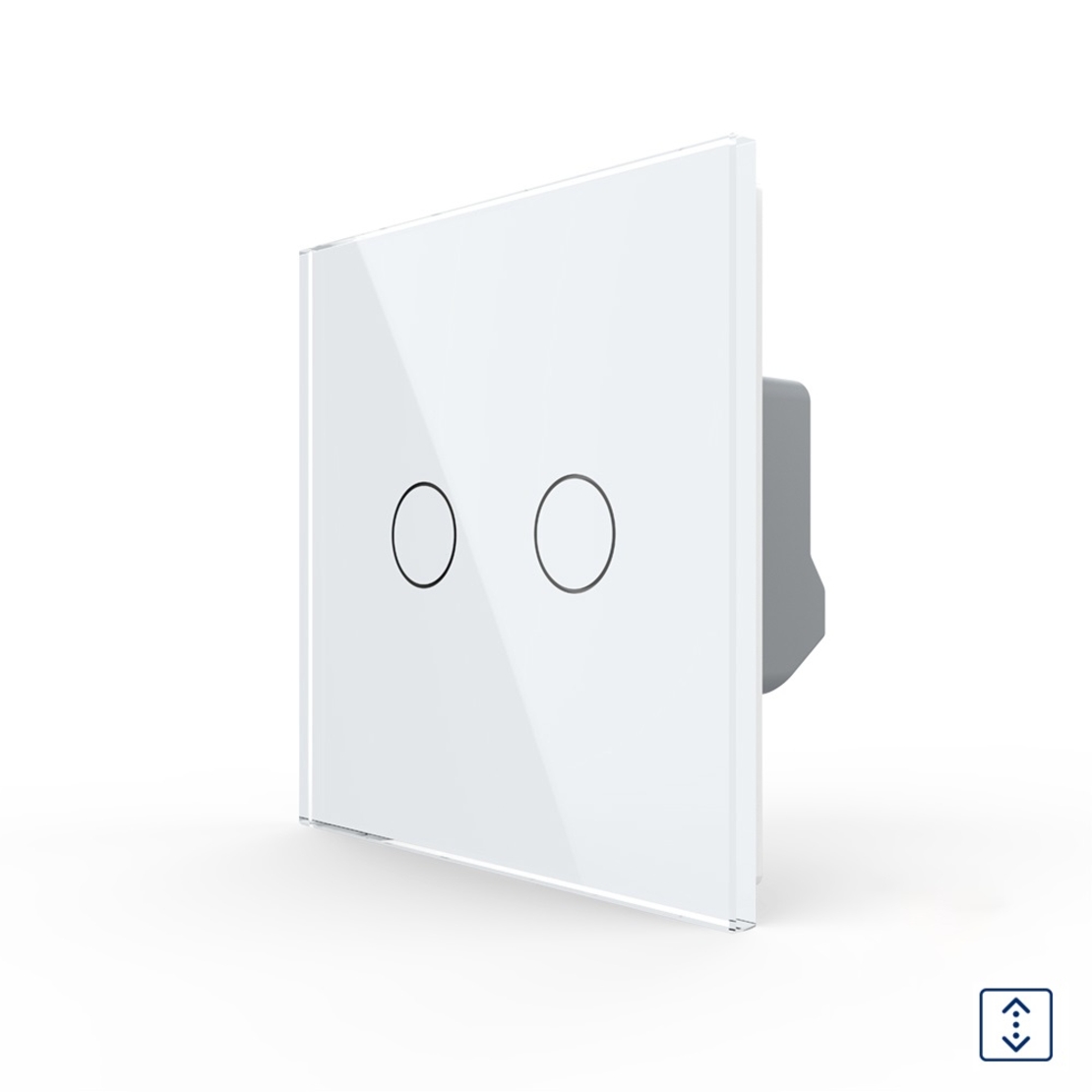 Intrerupator Draperie cu Touch LIVOLO din Sticla - Serie Noua, alb