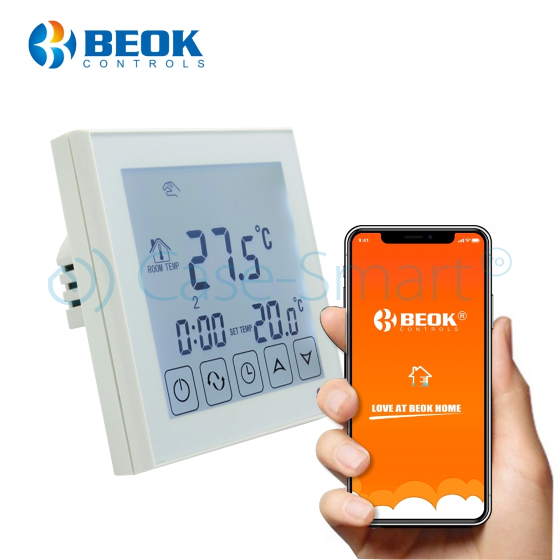 Termostat Wi-Fi pentru incalzirea electrica in pardoseala BeOk TDS23WIFI-EP, Tuya