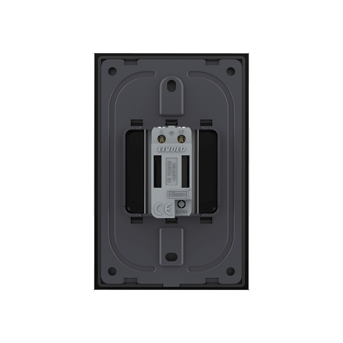 Intrerupator Simplu cu Touch Livolo cu Rama Din Sticla 1M, Zigbee EC, negru