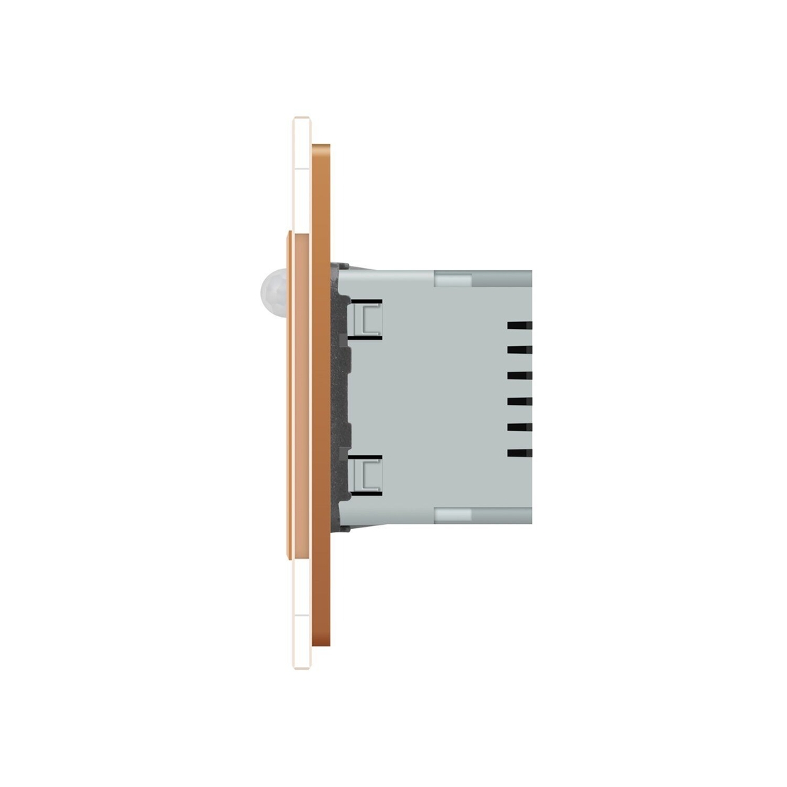 Lampa de veghe LED Livolo cu rama din sticla, Senzor miscare incorporat, auriu