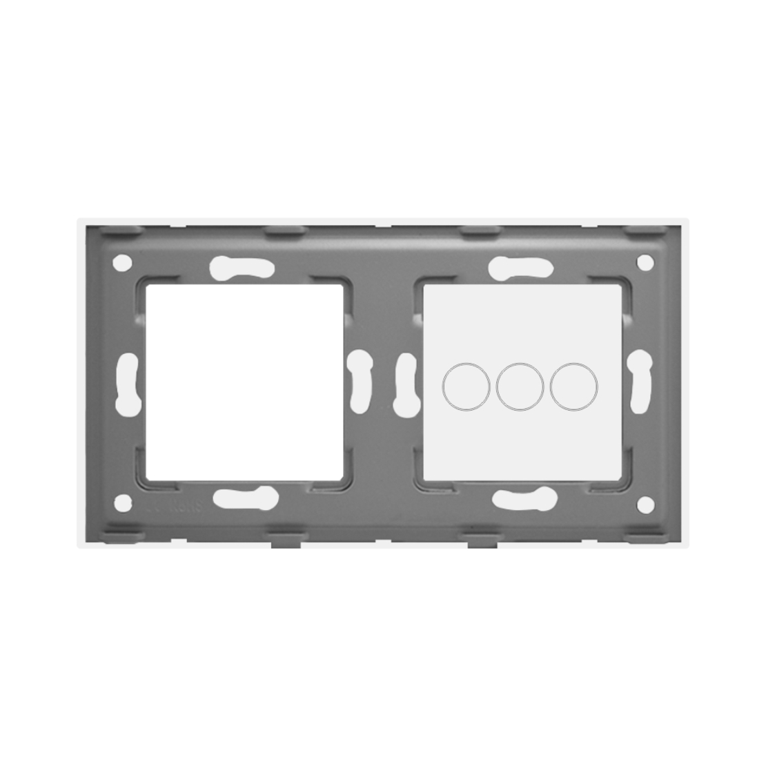 Panou Intrerupator Triplu cu Touch si Priza Simpla Din Sticla LUXION, auriu