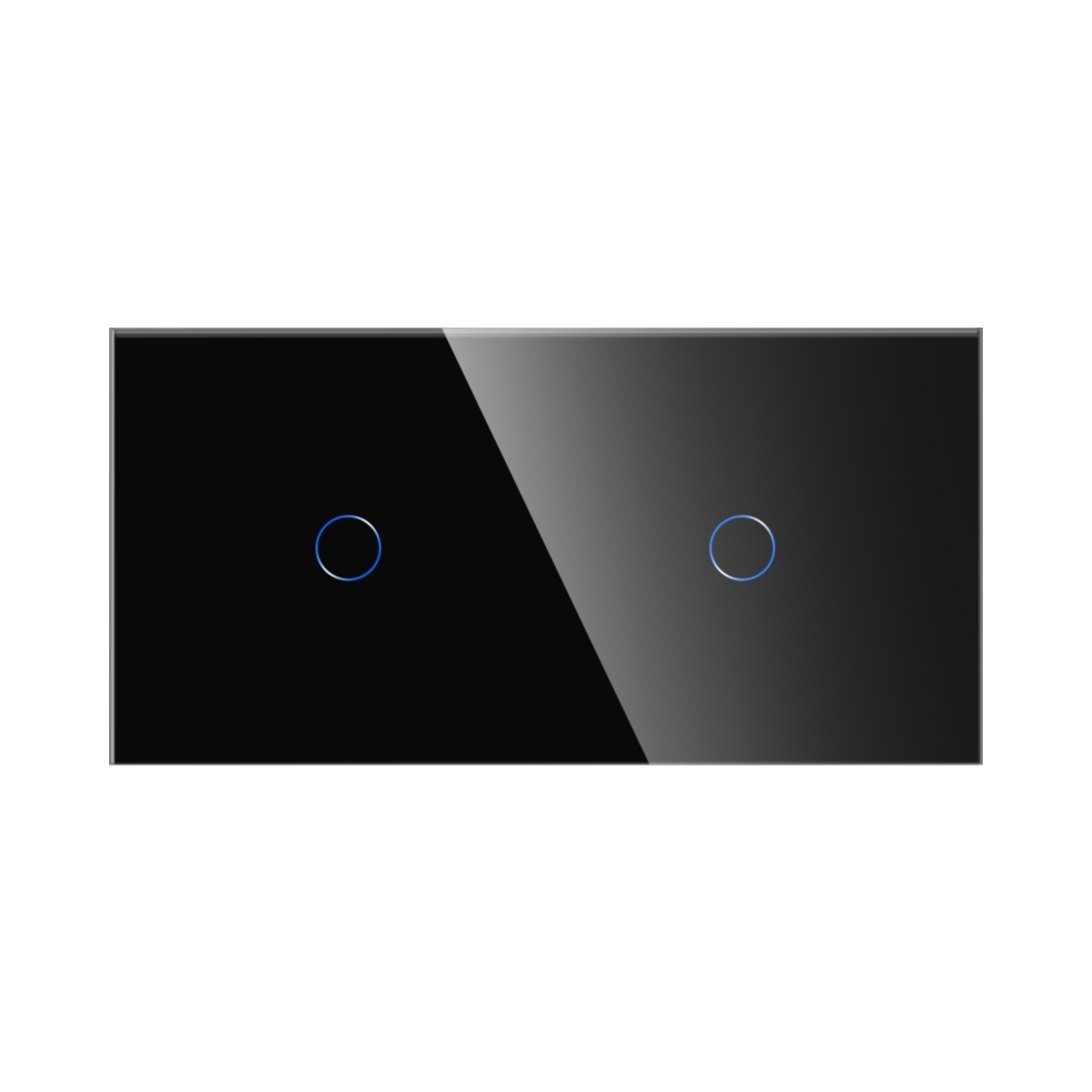 Panou Intrerupator Simplu + Simplu cu Touch Din Sticla LUXION, negru