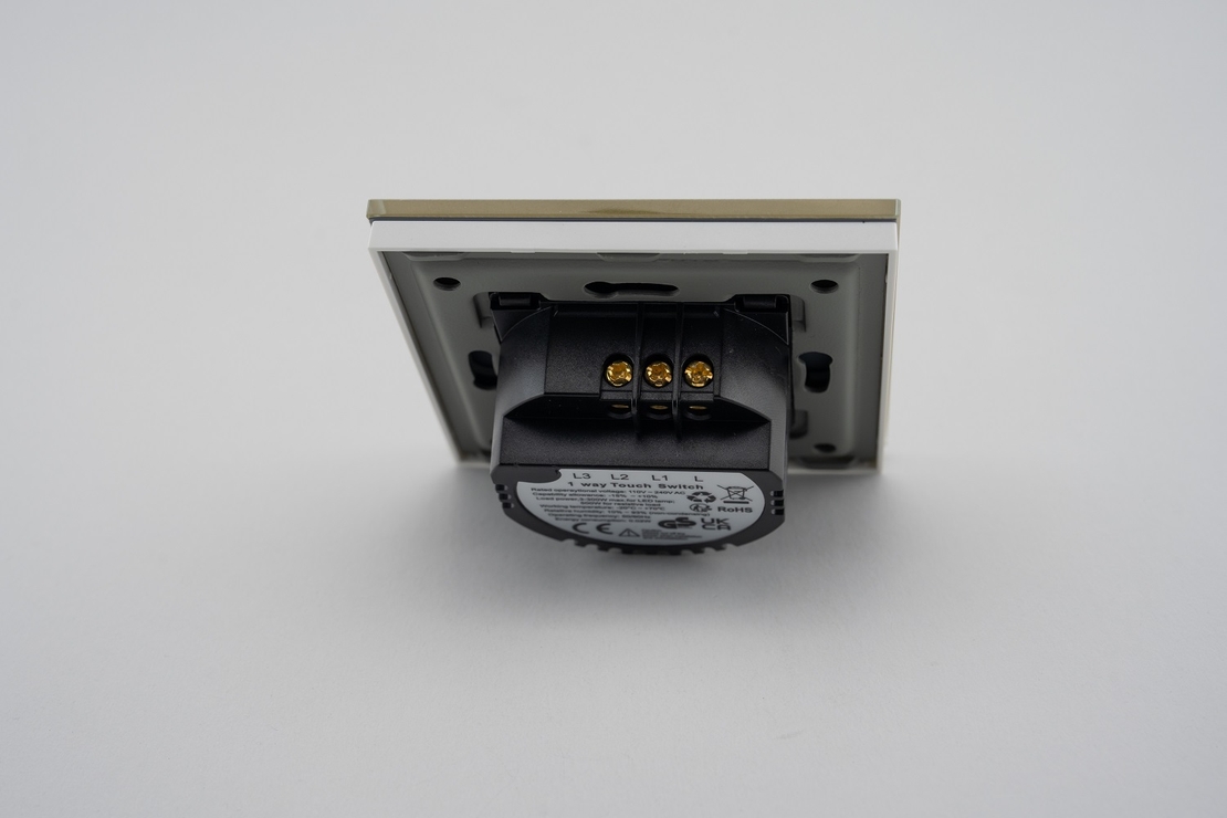 Intrerupator Dublu cu Touch din Sticla LUXION, auriu