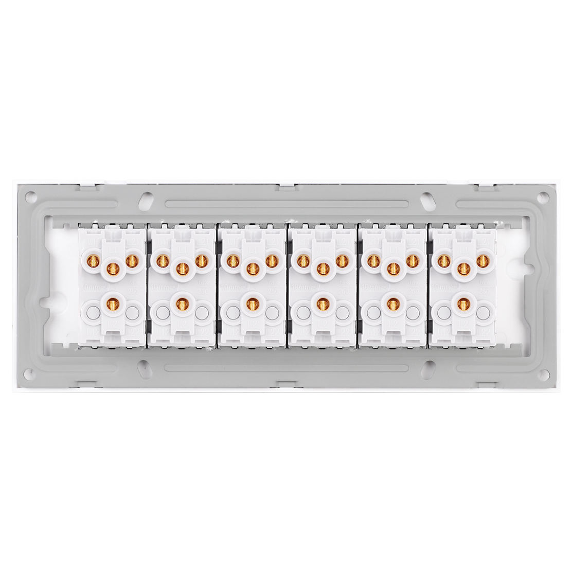 Intrerupator Mecanic 12 Posturi LUXION cu Rama din Sticla, Standard Italian, 6M, alb