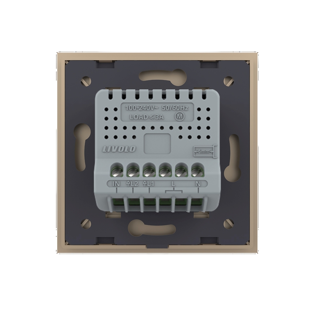 Intrerupator Draperie cu Touch LIVOLO din Sticla - Serie Noua, auriu