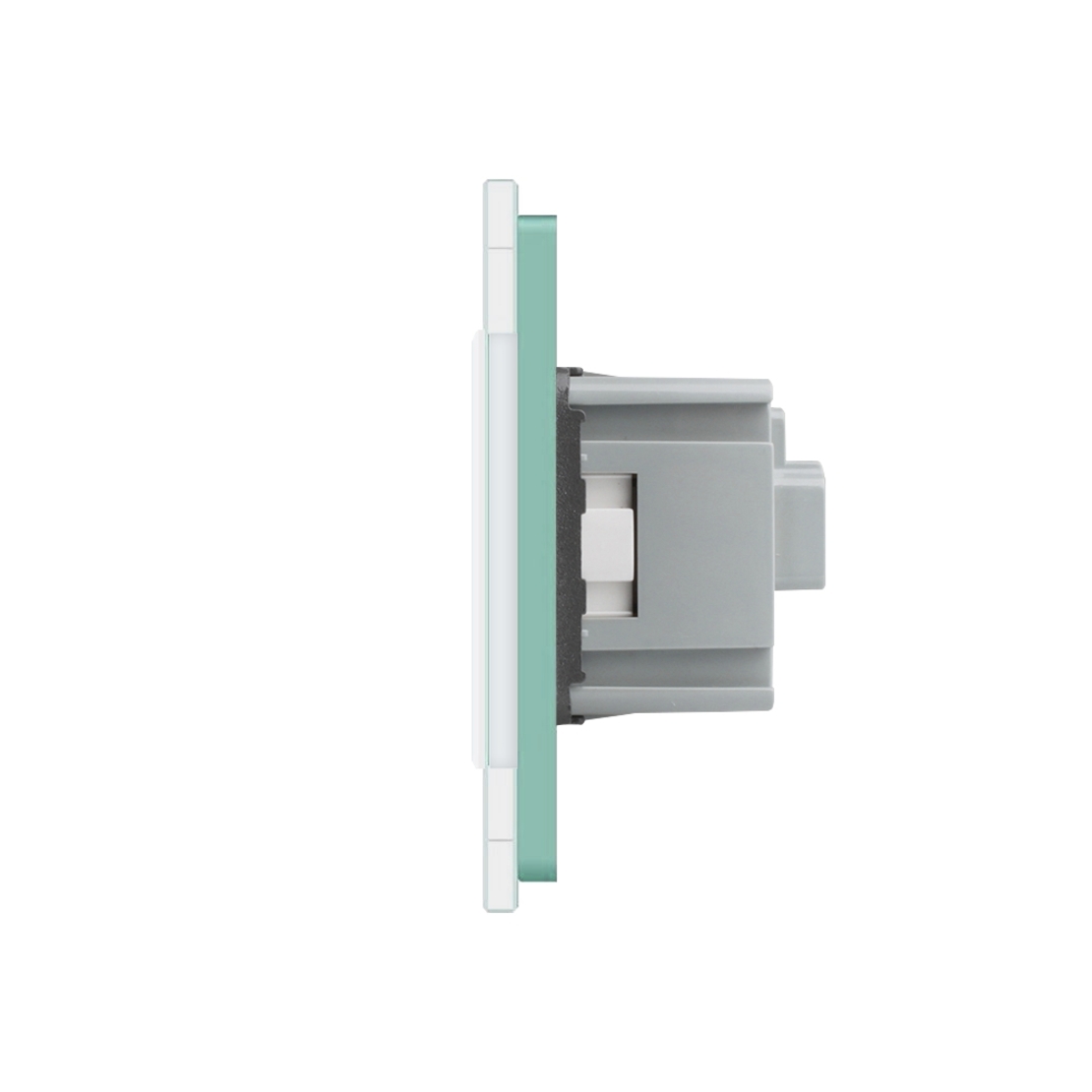 Priza dubla Livolo cu rama din sticla, verde