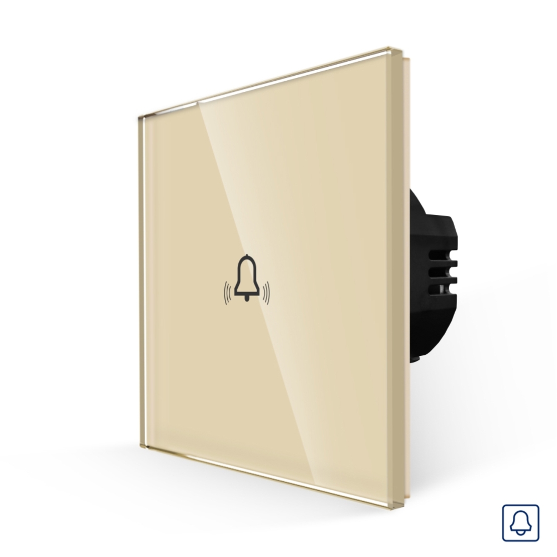 Buton Sonerie cu Touch, cu Revenire, din Sticla LUXION, auriu