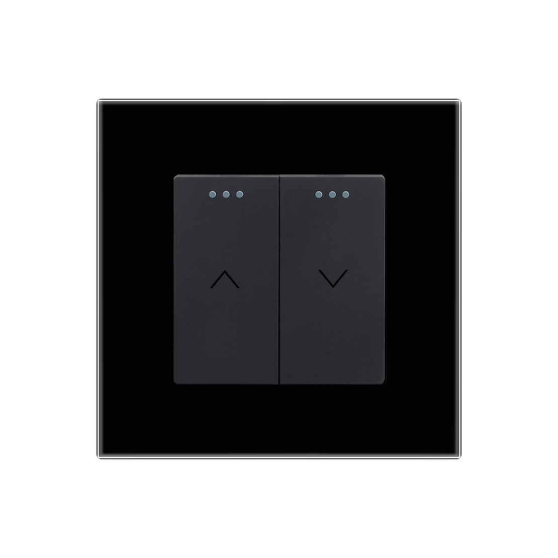 Intrerupator Jaluzele Mecanic LUXION cu Rama din Sticla, negru