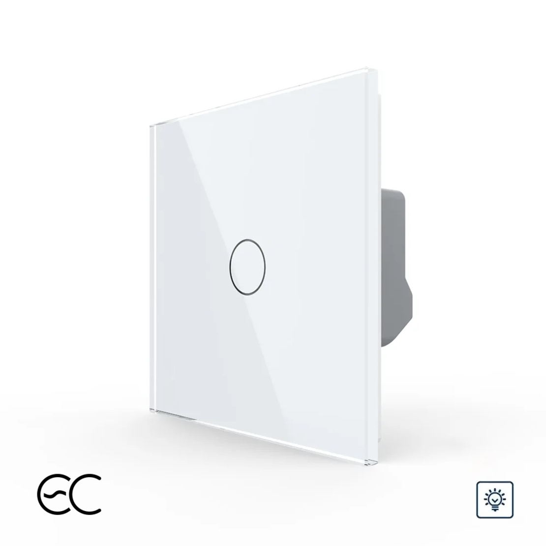 Intrerupator Simplu cu Variator si Touch LIVOLO din Sticla - Protocol ZigBee EC, alb