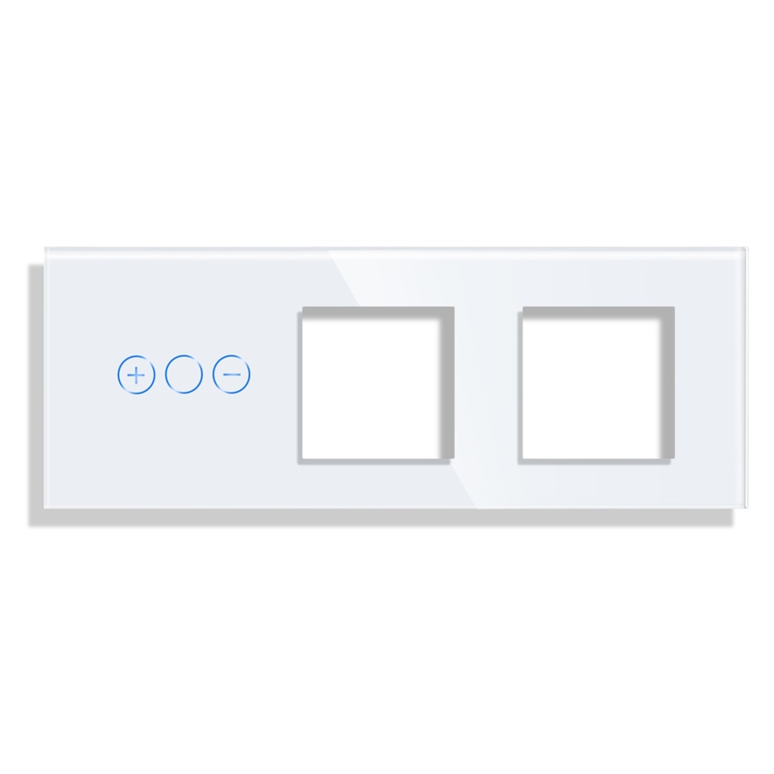Panou Intrerupator Variator cu Touch si 2 Prize Simple Din Sticla LUXION, alb