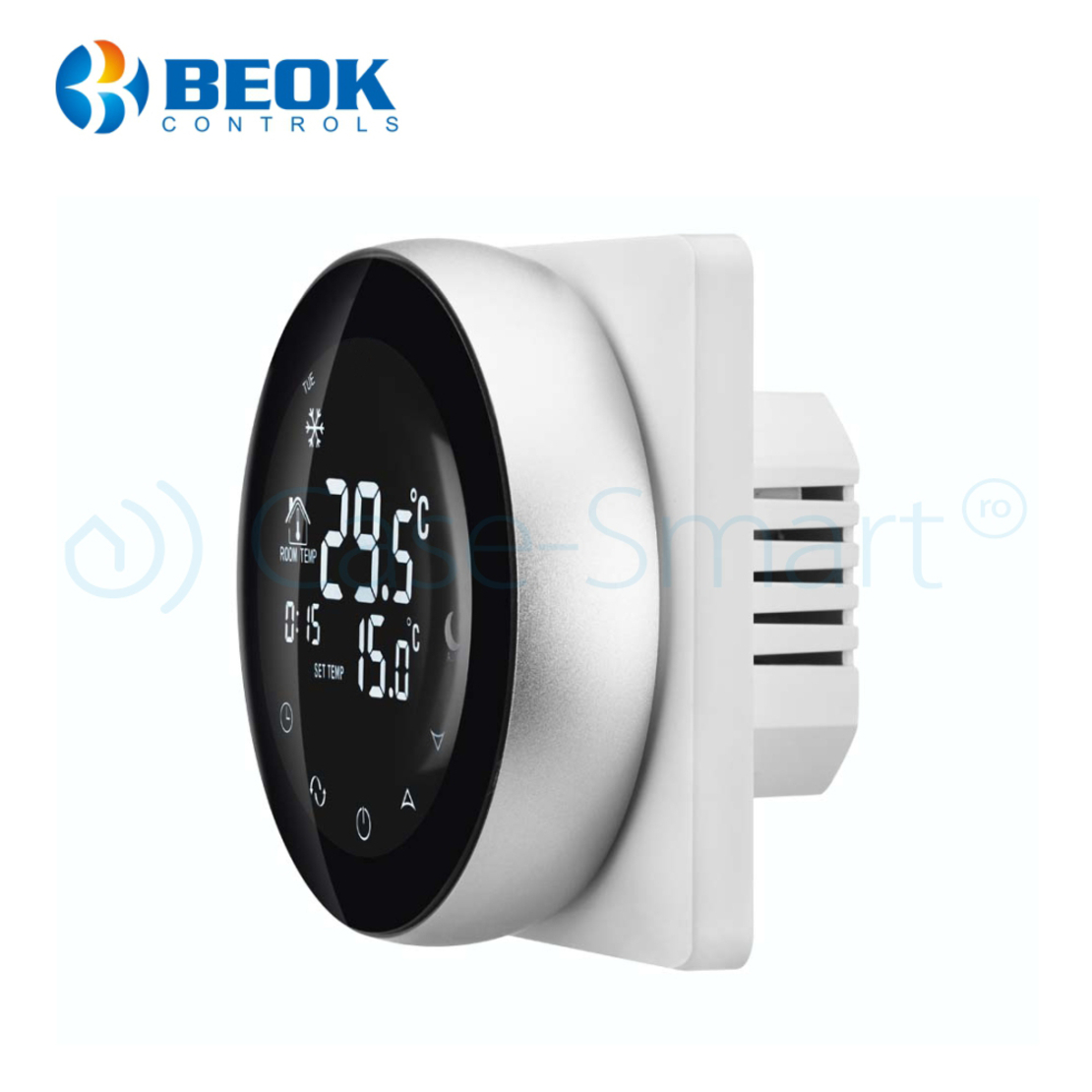 Termostat pentru incalzirea electrica in pardoseala Beok TGR87-EP, Anti-inghet, Setare interval de functionare