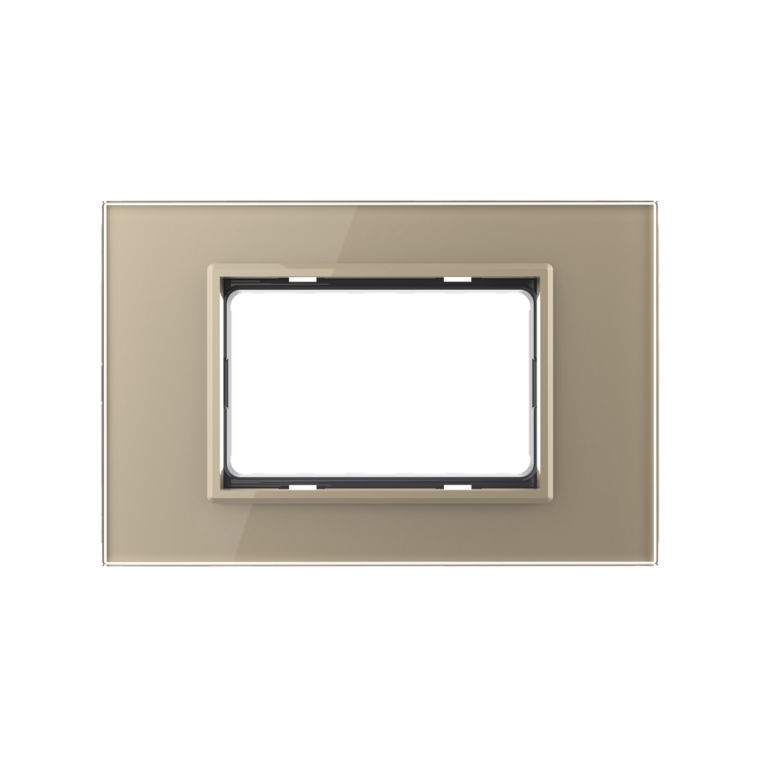 Rama din sticla Livolo standard Italian 3 module - Serie noua, auriu