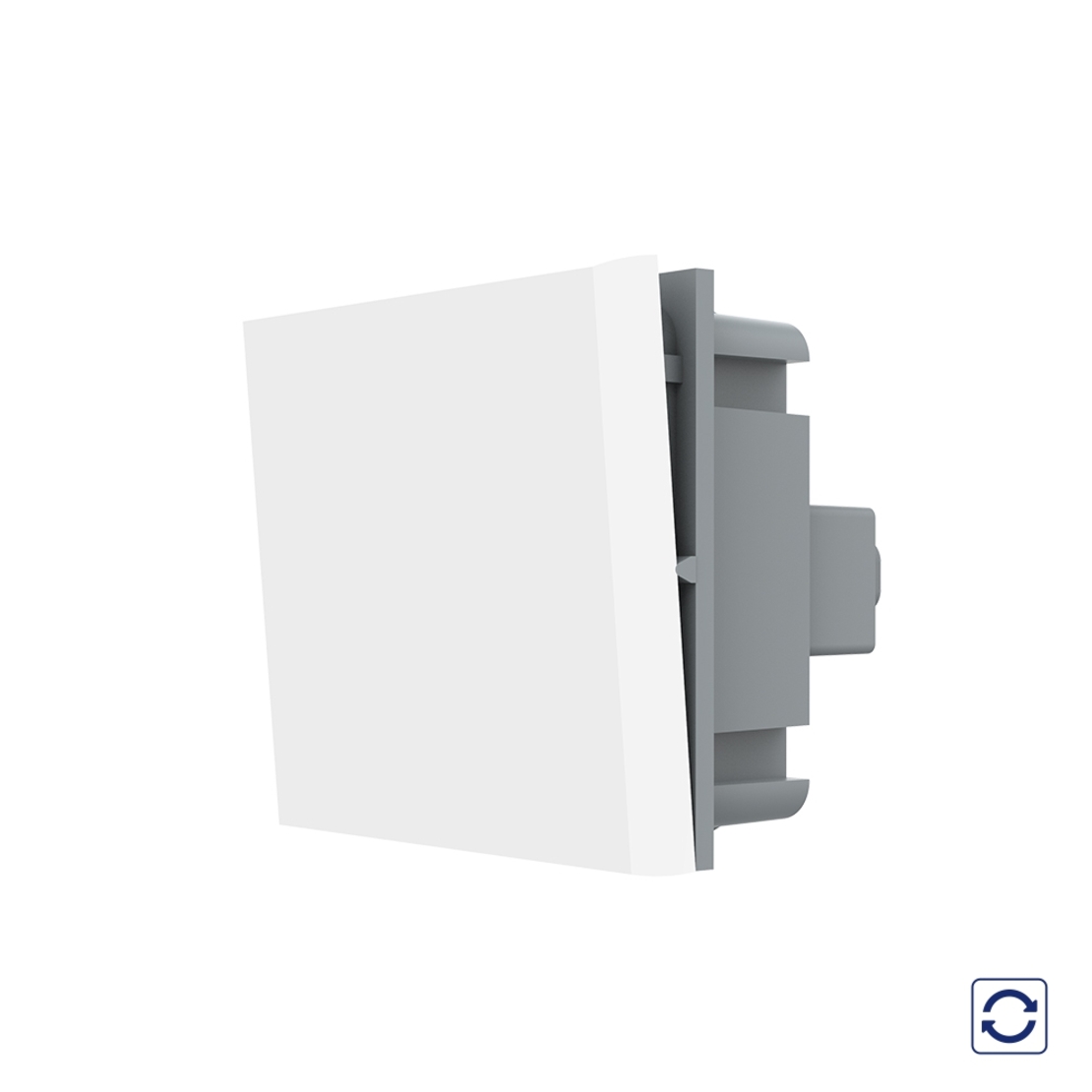 Modul Intrerupator Simplu Mecanic, 2 Module cu Reset (Revenire) LIVOLO - Serie Noua, alb