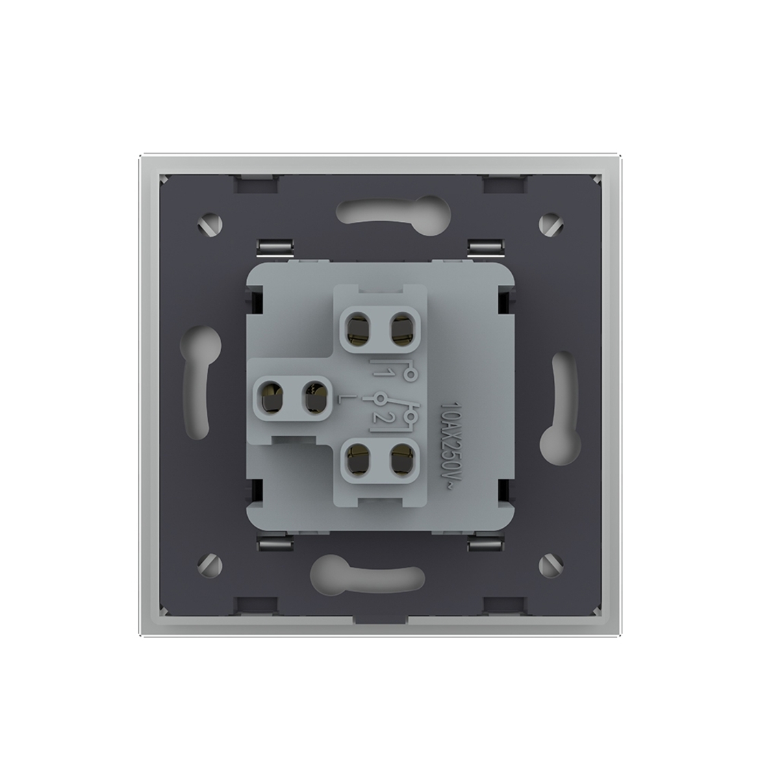 Intrerupator Simplu Mecanic si Cap Scara , 2 Module LIVOLO cu Rama din Sticla - Serie Noua, gri