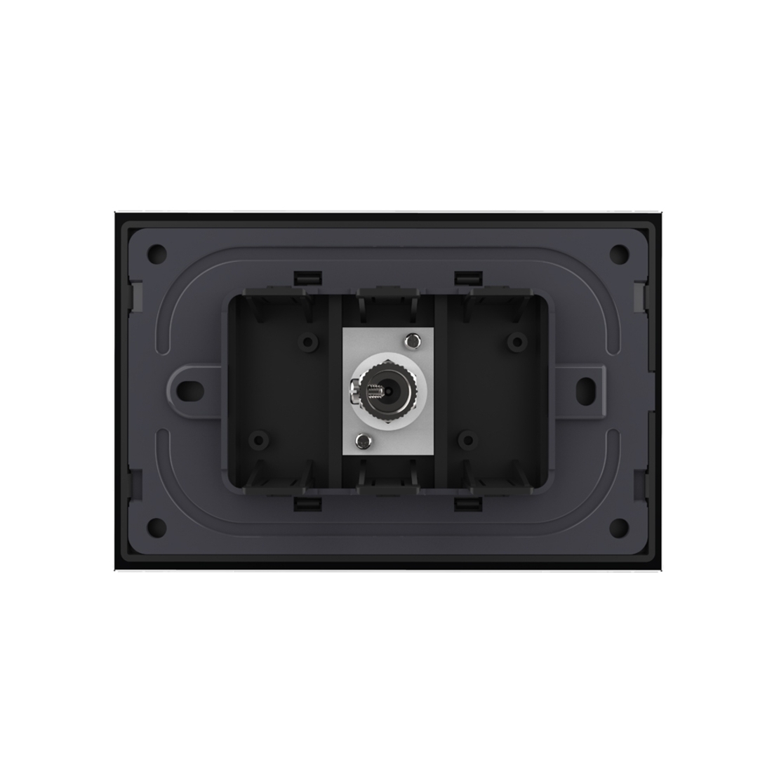 Priza Simpla TV Livolo cu Rama din Sticla - Serie Noua, negru