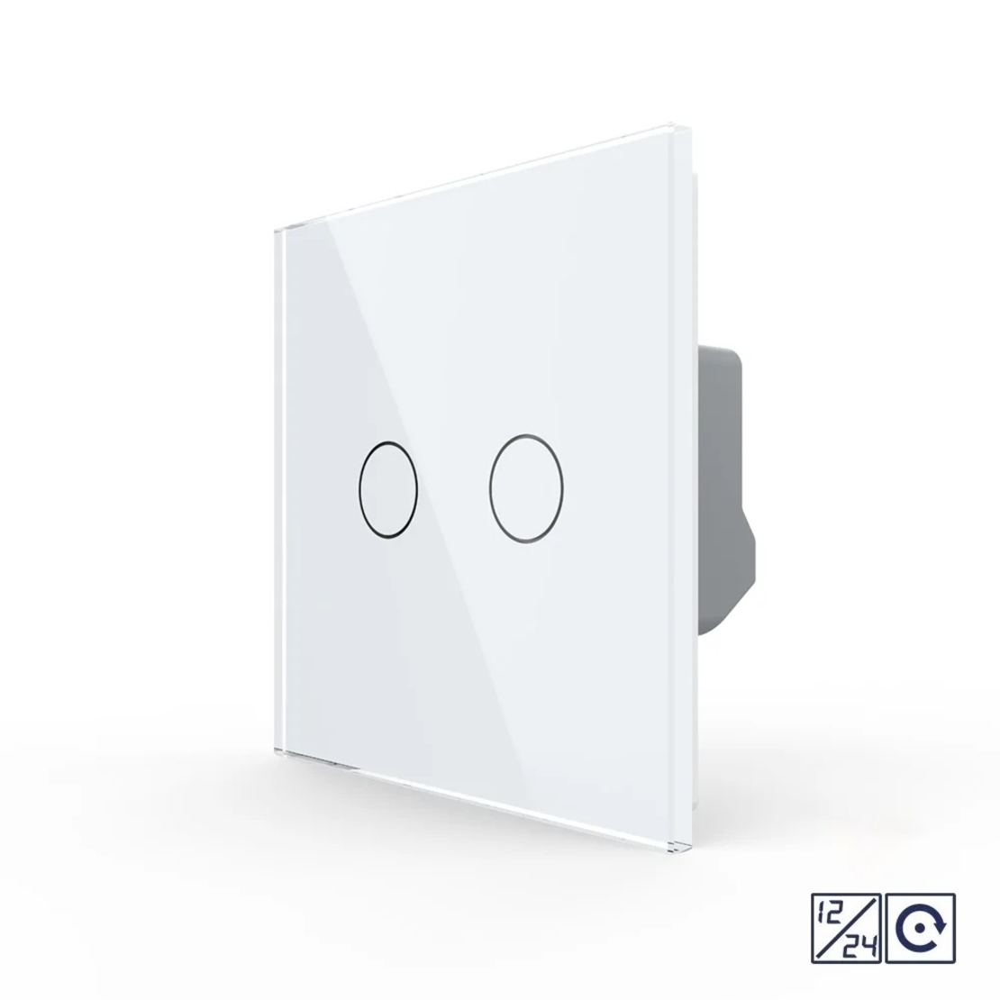 Intrerupator Dublu cu Revenire, Contact Uscat si 12/24V cu Touch LIVOLO – Serie Noua, alb