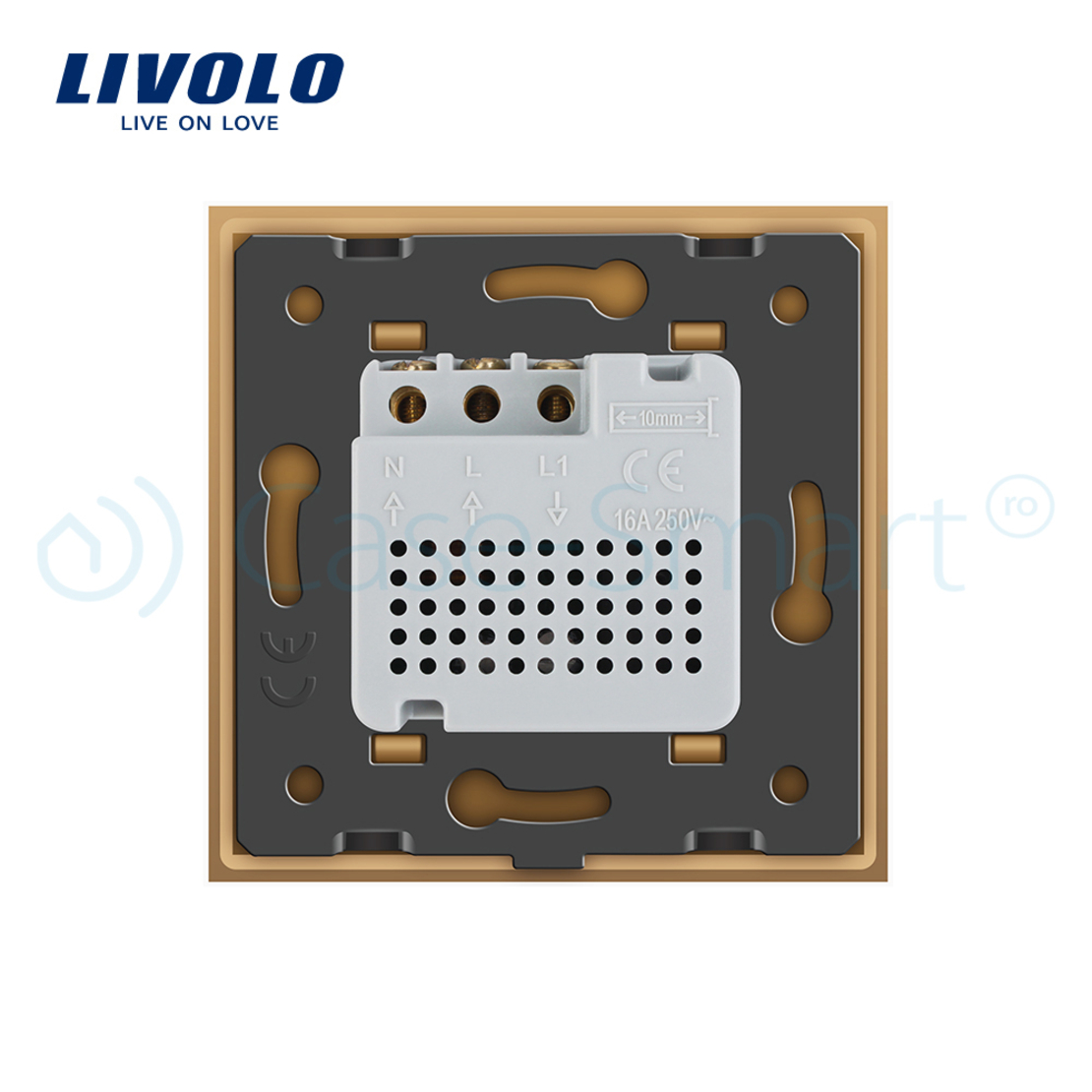 Termostat Livolo pentru sisteme de incalzire electrice, auriu