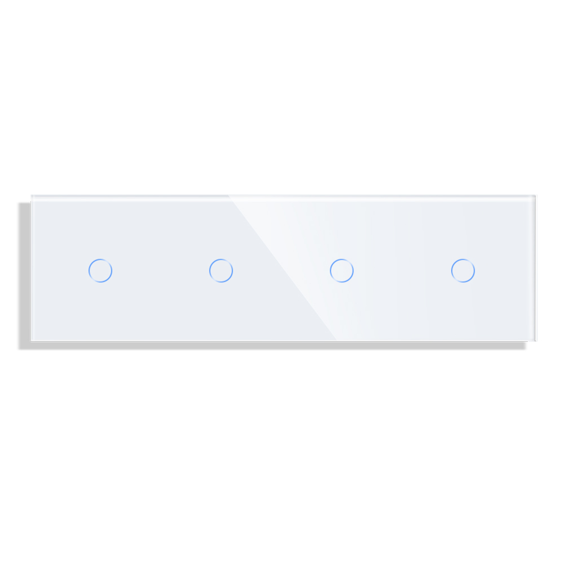 Panou 4 Intrerupatoare Simple cu Touch din Sticla LUXION, alb
