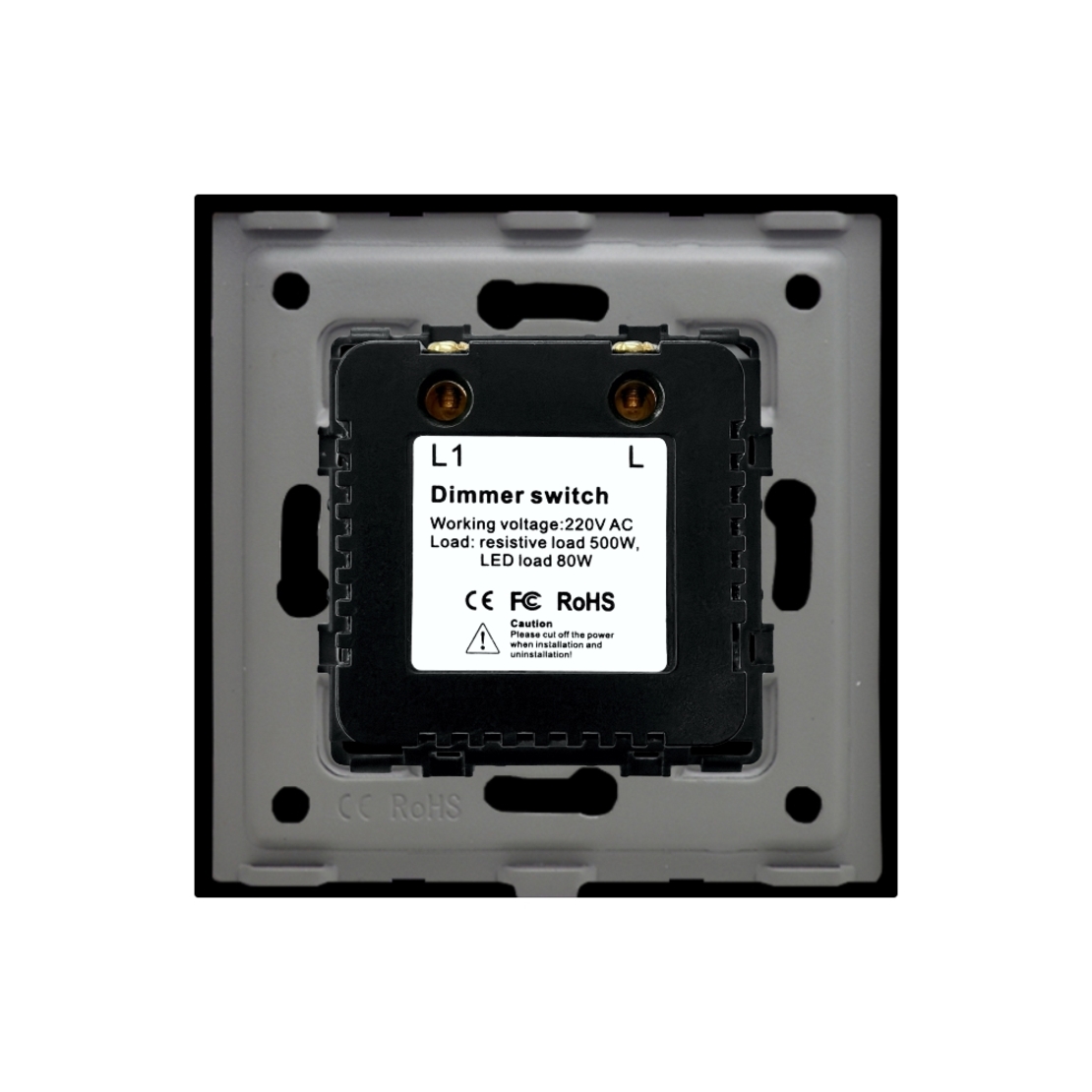 Intrerupator cu Variator Mecanic LUXION cu Rama din Sticla, negru