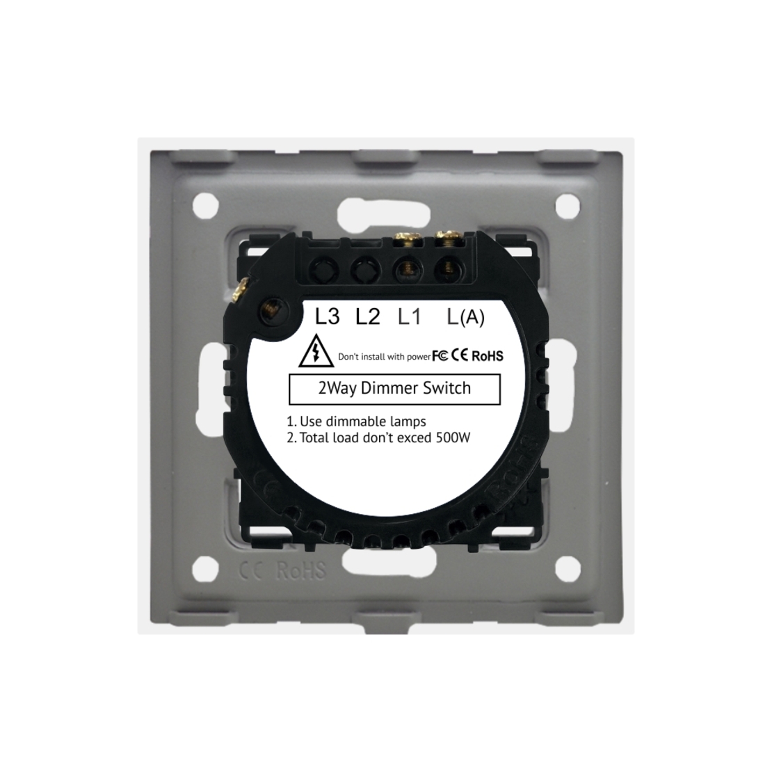 Intrerupator Simplu cu Variator Cap Scara / Cruce cu Touch din Sticla LUXION, alb