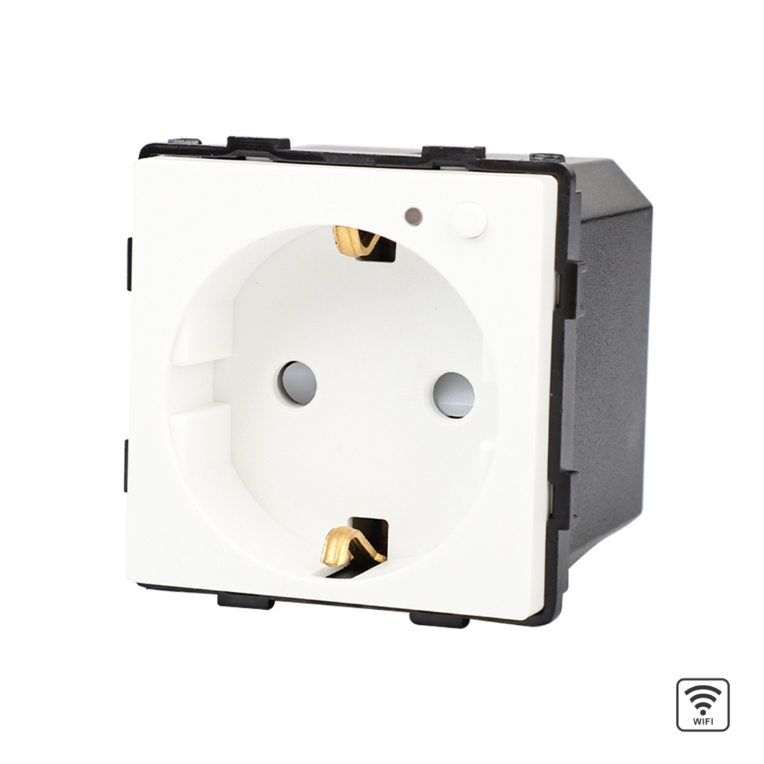 Modul Priza Inteligenta Wi-Fi cu Monitorizare Consum, Fara Rama Din Sticla LUXION, alb