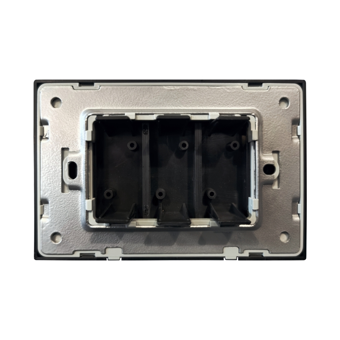 Priza blank - goala Livolo cu rama din sticla - standard italian, negru