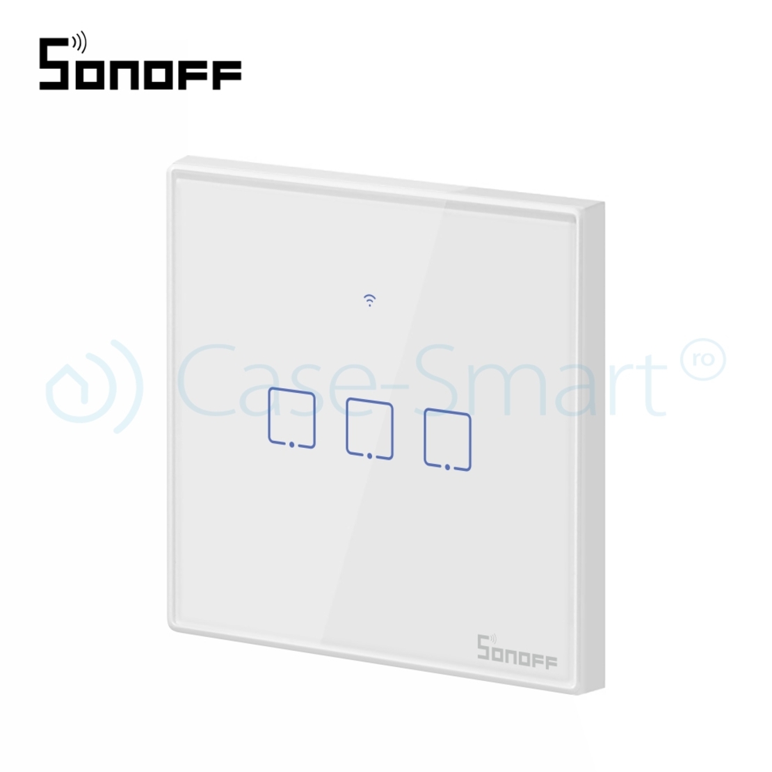 Intrerupator triplu cu touch Sonoff T2EU3C, Wi-Fi + RF, Control de pe telefonul mobil