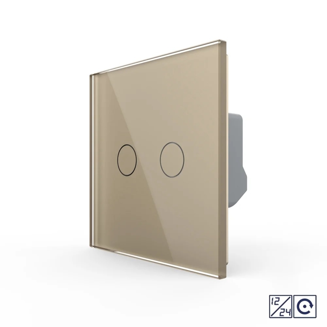 Intrerupator Dublu cu Revenire, Contact Uscat si 12/24V cu Touch LIVOLO – Serie Noua, auriu