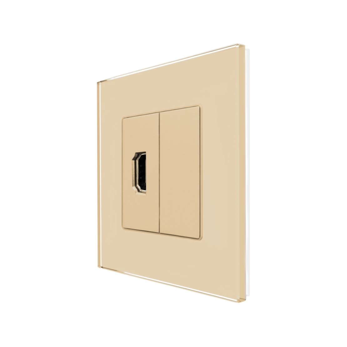 Priza HDMI cu Rama din Sticla LUXION, auriu