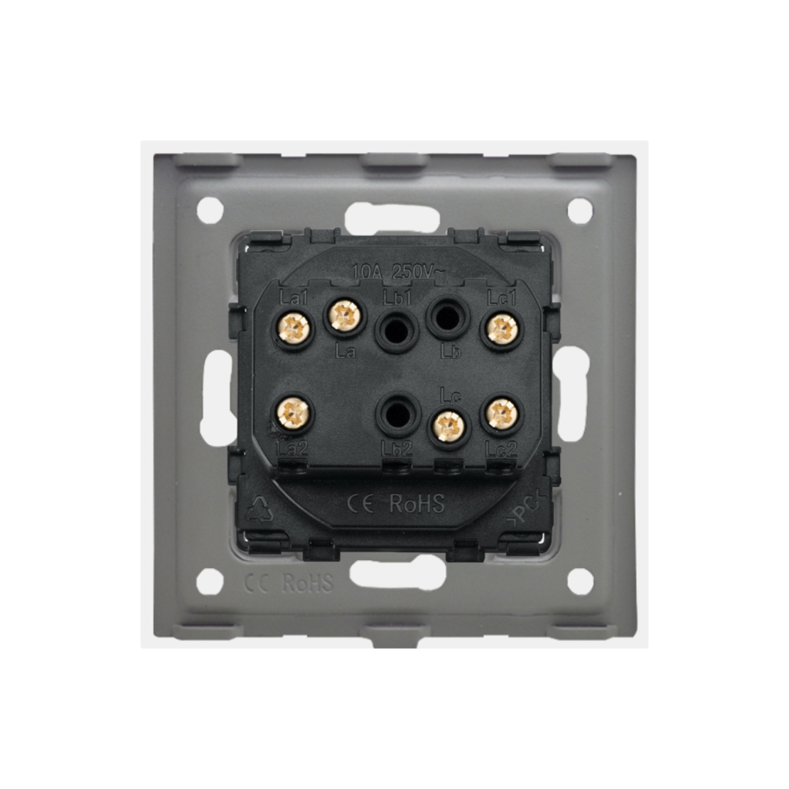 Intrerupator Dublu Cap Scara Mecanic LUXION cu Rama din Sticla, auriu