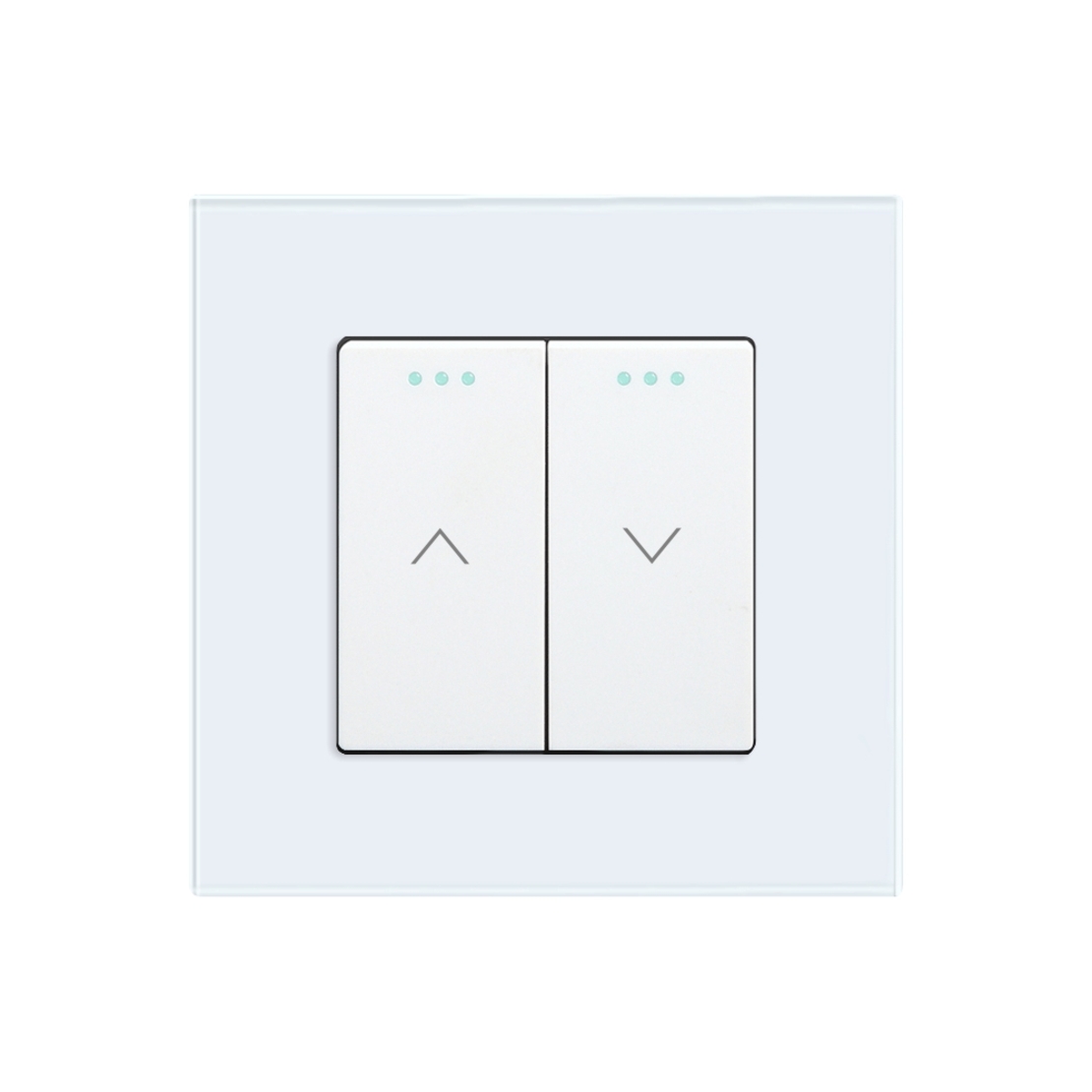 Intrerupator Jaluzele Mecanic LUXION cu Rama din Sticla, alb