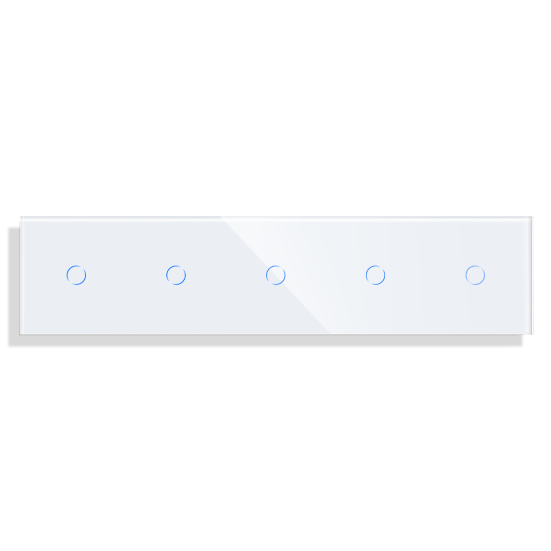 Panou 5 Intrerupatoare Simple cu Touch din Sticla LUXION, alb