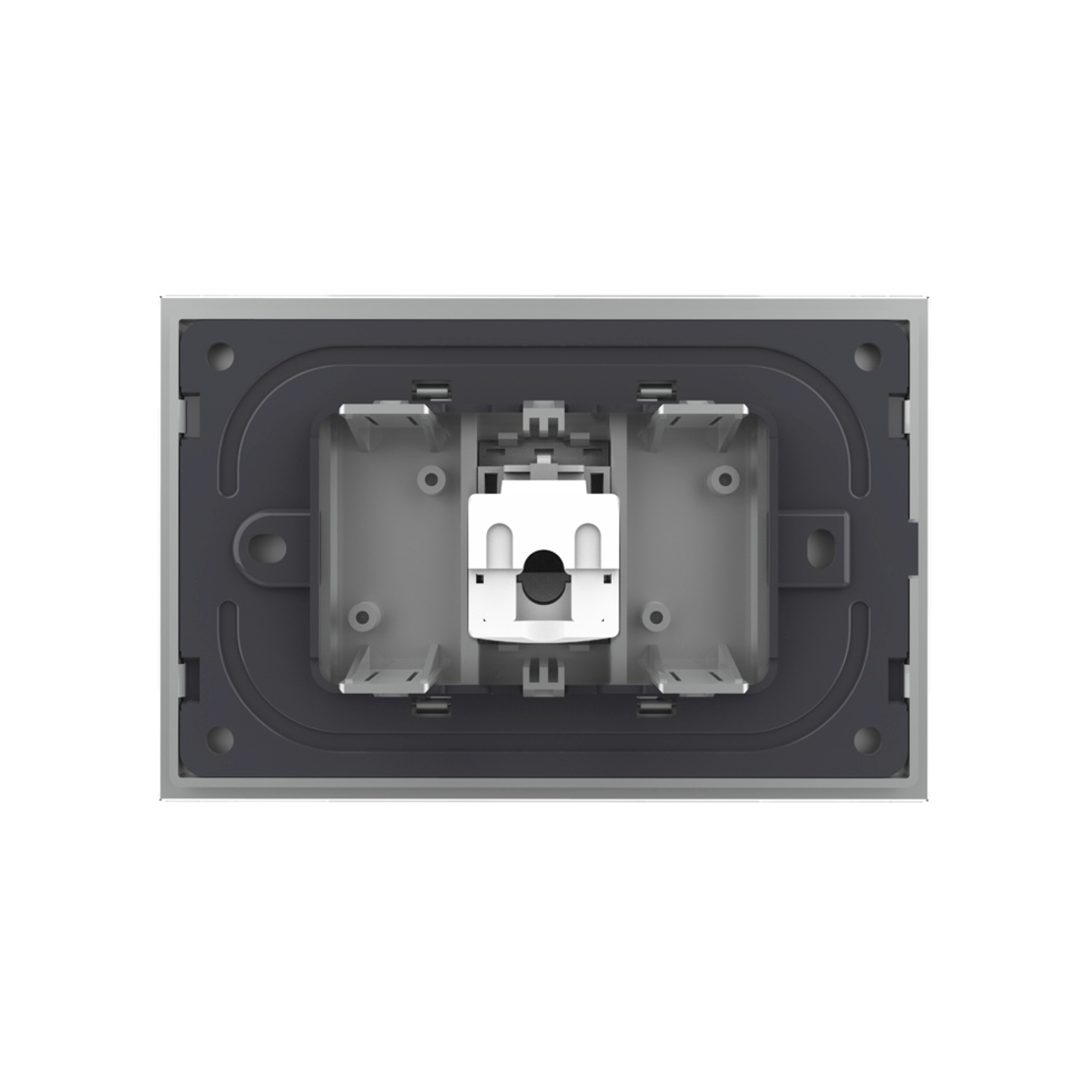 Priza internet Livolo cu rama din sticla - standard italian, gri