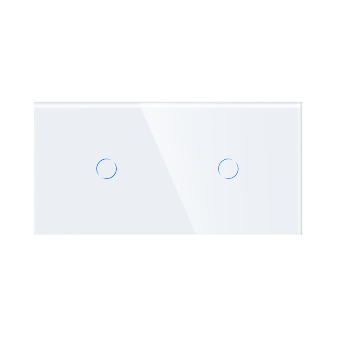 Panou Intrerupator Simplu + Simplu cu Touch Din Sticla LUXION, alb